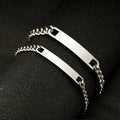 Couples DIY Stainless Steel Smooth Curved ID Bracelet Lase
