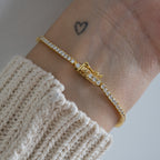 Elegant Tennis Bracelet with Secure Latch Closure