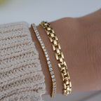 Elegant Tennis Bracelet with Secure Latch Closure